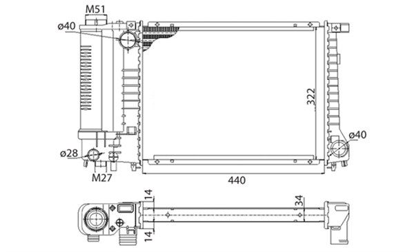 MAGNETI MARELLI radiatorius, variklio aušinimas 350213240003